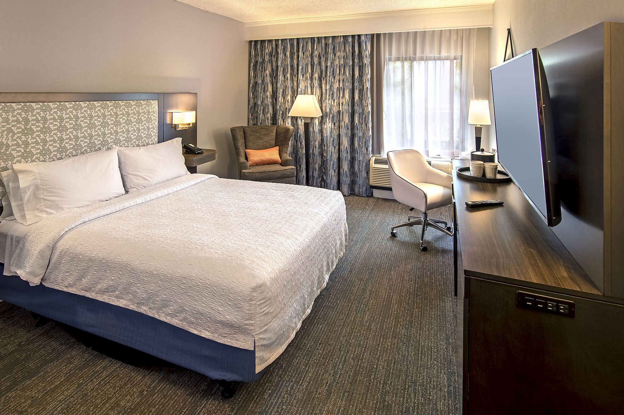Hotel room bed
